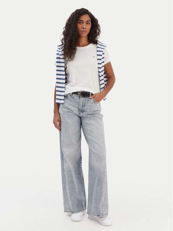 Tommy Hilfiger Tommy Hilfiger Póló WW0WW22043 Fehér Regular Fit