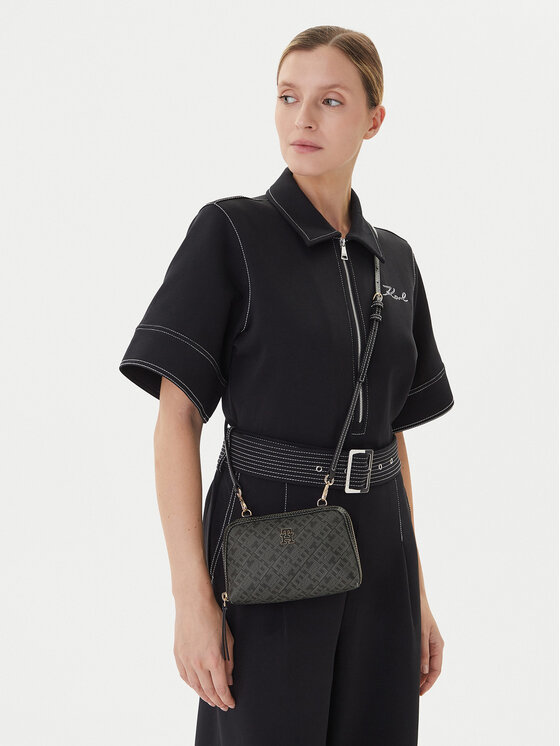 Tommy Hilfiger Kabelka Tommy Hilfiger Th Monoplay Le Mini Crossover AW0AW17712 Čierna