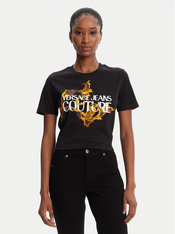 Versace Jeans Couture Versace Jeans Couture Camiseta 79HAHE06 CJ00E Negro Regular Fit