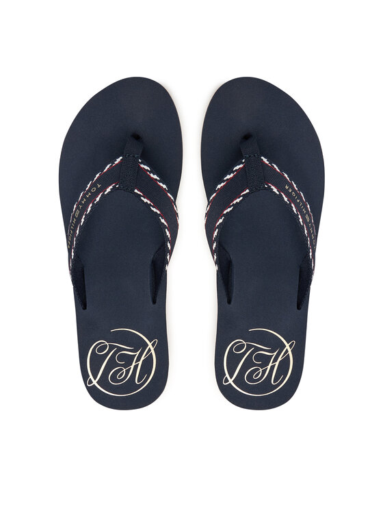 Tommy Hilfiger Джапанки Tommy Hilfiger Webbing Beach Sandal FW0FW09038 Тъмносин