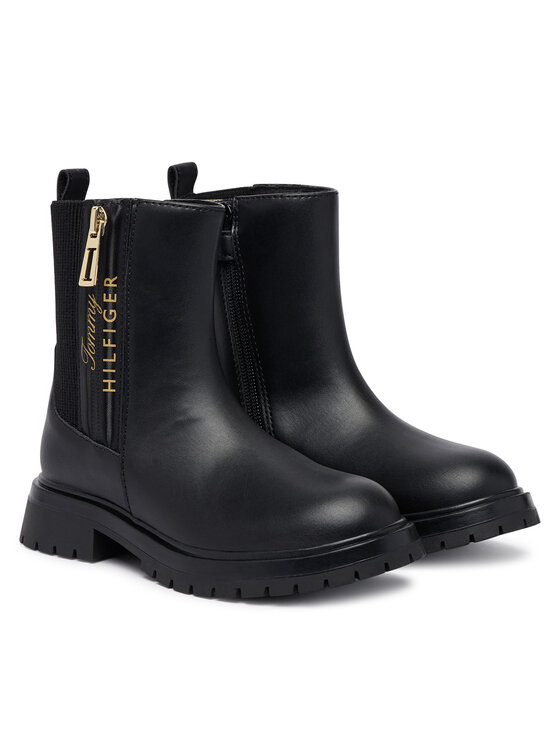 Tommy Hilfiger Боти Tommy Hilfiger Ashlyn T3A5-35161-1355 M Черен