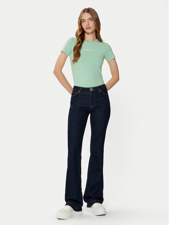 Guess Jeans Guess Jeans Футболка W4YI01 J1314 Зелений Regular Fit