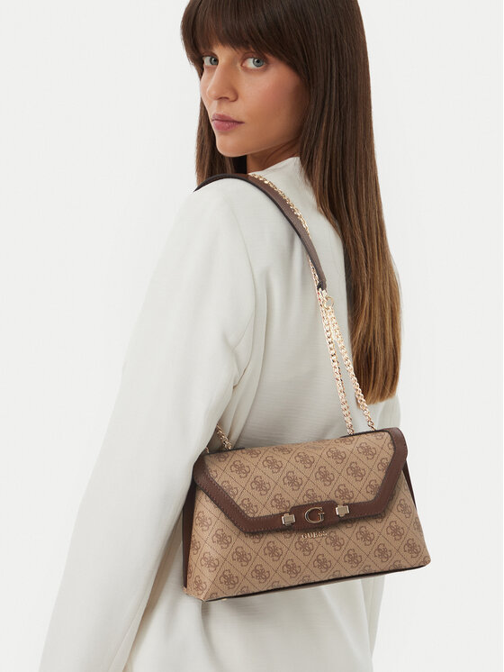 Guess Torebka Guess Lindsey HWSG97 49210 Brązowy jasny
