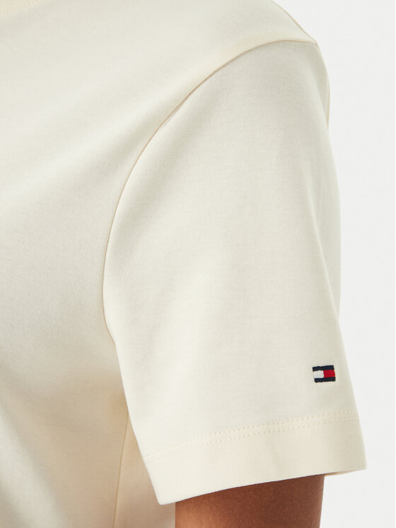 Tommy Hilfiger Tommy Hilfiger Camiseta Logo Interlock WW0WW48707 Beige claro Regular Fit