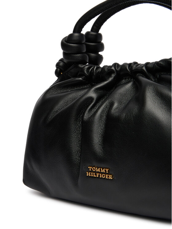 Tommy Hilfiger Kabelka Tommy Hilfiger Th Soft Leather Med Crossover AW0AW18369 Černá