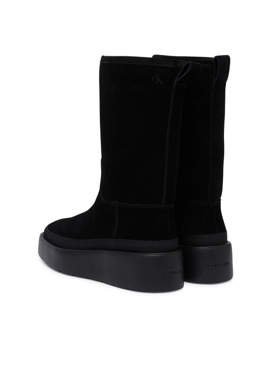 Calvin Klein Čizme za snijeg Calvin Klein Flatform Mid Boot Suede Wl HW0HW03181 Crna