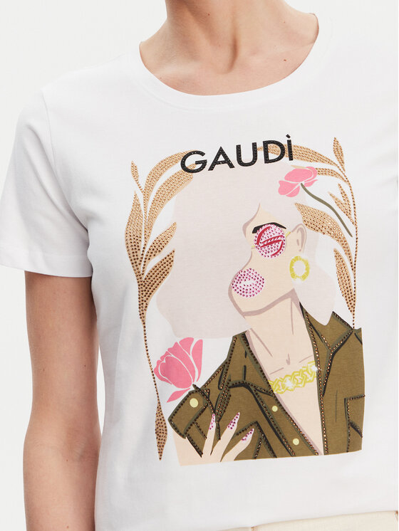 Gaudi Gaudi Футболка 511BD64035 Білий Regular Fit