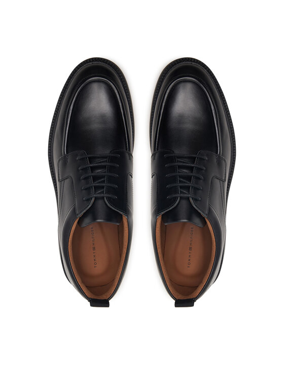 Tommy Hilfiger Pantofi Tommy Hilfiger Corporate Casual Lth Deck Shoe FM0FM05979 Negru
