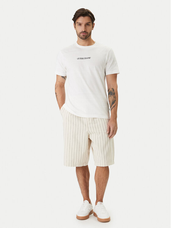 Guess Jeans Guess Jeans Camiseta M6GIZ3 KE942 Écru Regular Fit