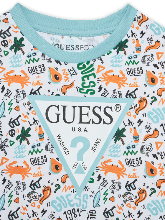 Guess Guess Набір футболка і спортивні шорти N6GG00 K8HM4 Голубий Regular Fit