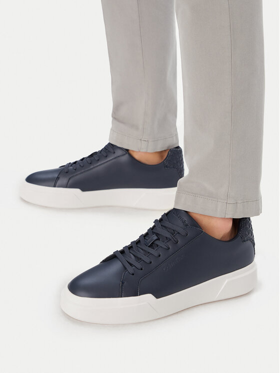 Calvin Klein Αθλητικά Calvin Klein Chunky Cupsole Laceup Lth Bt Aop HM0HM02070 Σκούρο μπλε