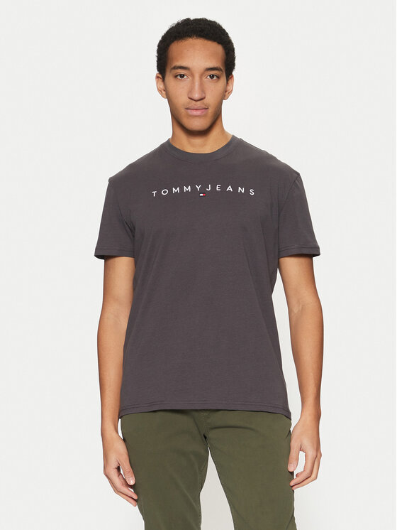 Tommy Jeans Tommy Jeans Majica Linear Logo DM0DM20744 Siva Regular Fit