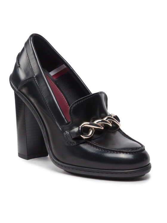 Tommy Hilfiger Bateliai Tommy Hilfiger Twist High Heel Loafer FW0FW06692 Juoda