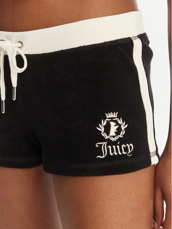 Juicy Couture Juicy Couture Спортивні шорти Applique Terry JCWHS126315 Чорний Slim Fit