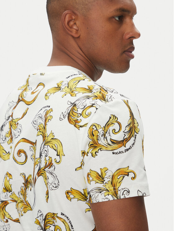 Versace Jeans Couture Versace Jeans Couture Marškinėliai 78GAH6S0 Balta Regular Fit