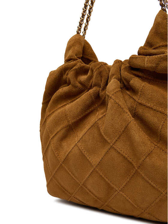 Tory Burch Сумка Tory Burch Fleming Suede Mini Hobo Bag 166066 Коричневий