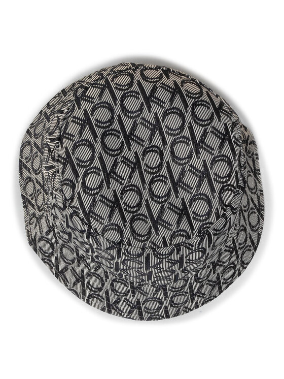 Calvin Klein Klobouk Calvin Klein Stripe Logo Bucket Hat Jacq K60K6064380 Šedá