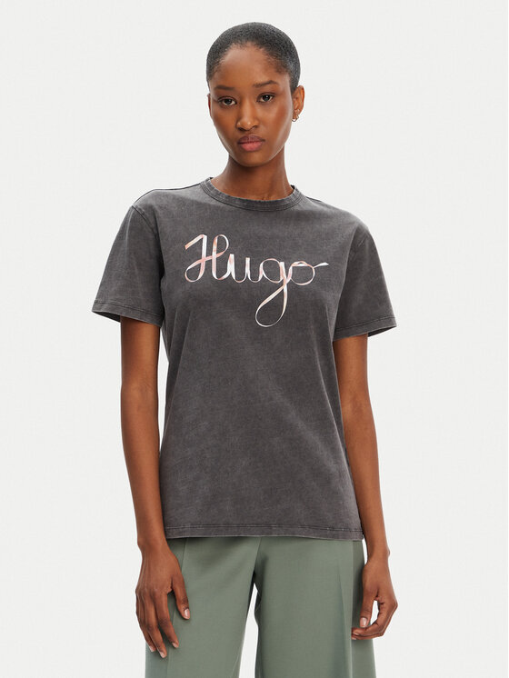 HUGO HUGO Футболка Damacia_5 50544868 Чорний Regular Fit