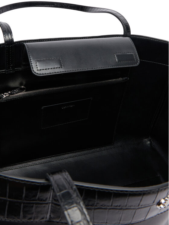 Calvin Klein Rankinė Calvin Klein Ck Croc Snap Large Tote LV04F3904G Juoda