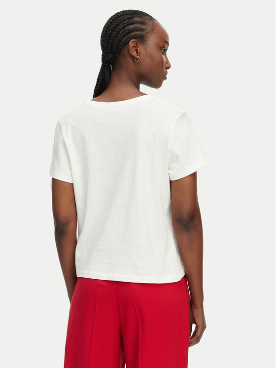Tommy Hilfiger Tommy Hilfiger Camiseta WW0WW48705 Blanco Regular Fit