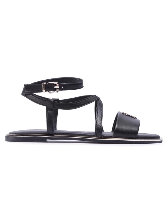 Tommy Hilfiger Сандали Tommy Hilfiger Th Hardware Flat Sandal FW0FW05021 Черен