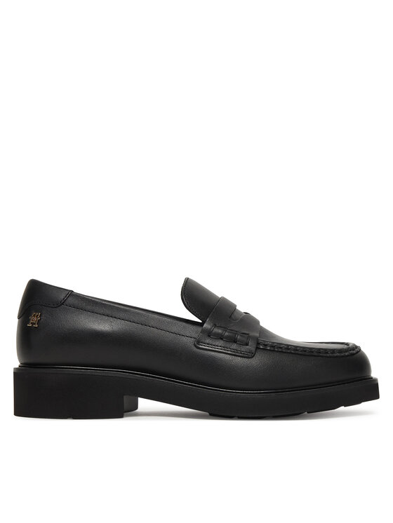 Tommy Hilfiger лоуфъри с дебела подметка Tommy Hilfiger Elettra Penny Leather FW0FW09360 Черен