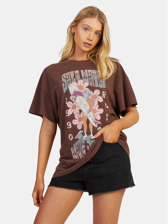 Roxy Roxy T-shirt Sweetjanis Tees URJZT03737 Smeđa Regular Fit