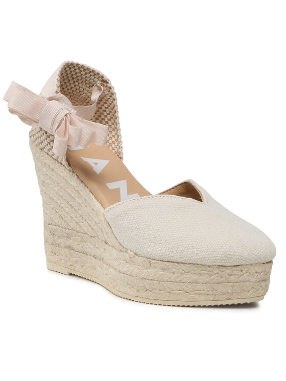 Manebi Еспадрильї Manebi Shaped Wedge Espadrilles O 7.0 WH Écru