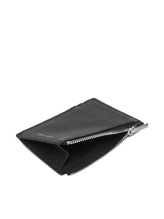 Calvin Klein Kreditinių kortelių dėklas Calvin Klein Foil Emboss N/S Zip Card Case LV04D1244G Juoda
