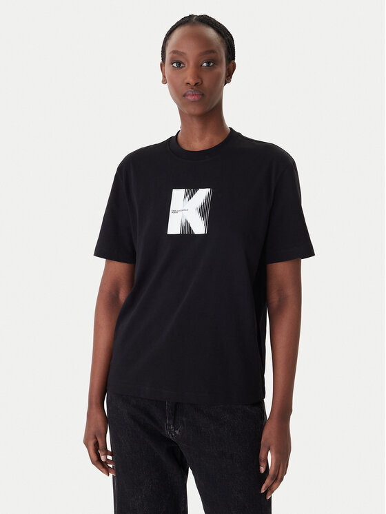 Karl Lagerfeld Jeans Karl Lagerfeld Jeans Camiseta B1W17055 Negro Relaxed Fit