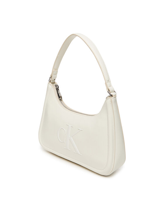 Calvin Klein Дамска чанта Calvin Klein Bold Ck Small Shoulder Bag LV04F3230G Бял