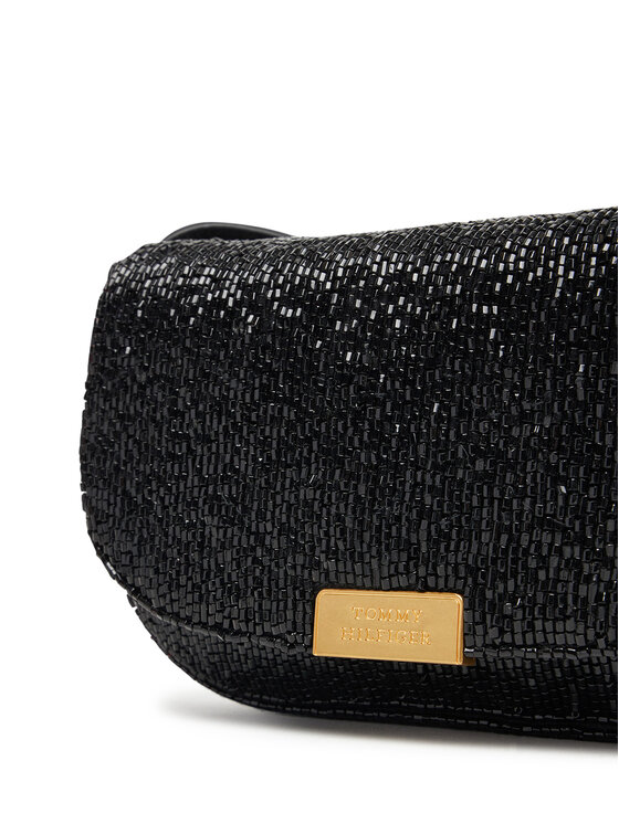 Tommy Hilfiger Kabelka Tommy Hilfiger Party Le Mini Crossover Beaded AW0AW17940 Čierna