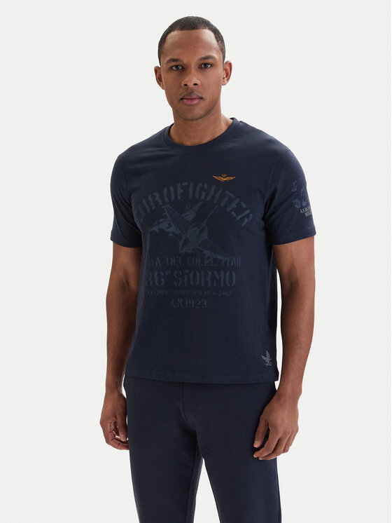 Aeronautica Militare Aeronautica Militare Camiseta 261TS2525UJ00686 Azul marino Regular Fit