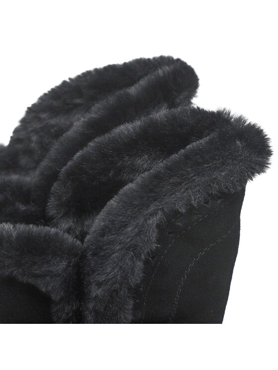 Skechers Īsie zābaki Skechers Cozy Peak 49811/BLK Melns