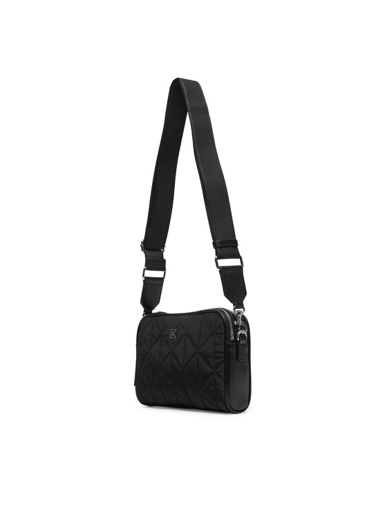 Calvin Klein Kabelka Calvin Klein Emblem Aop Jacquard Bucket LV04F3648G Černá