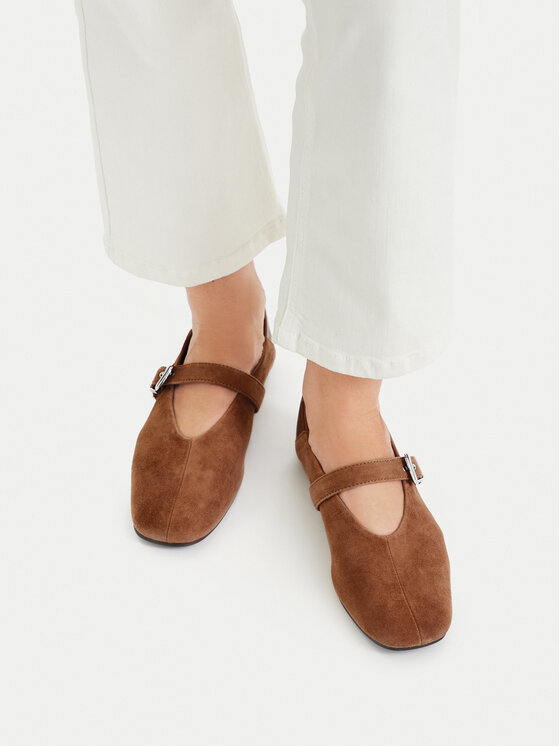 Tommy Jeans Baleriny Tommy Jeans Tjw Ballerina Suede EN0EN03067 Brązowy