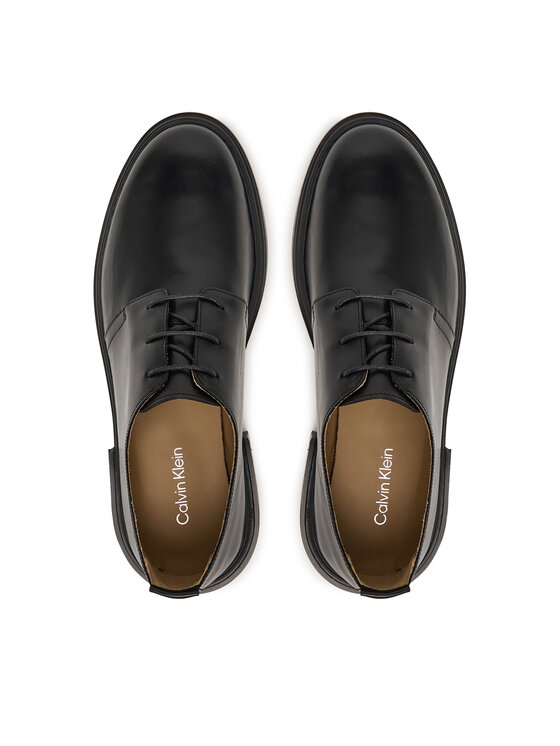 Calvin Klein Pantofi Calvin Klein Cupped Postman Derby Laceup Lth HM0HM01996 Negru