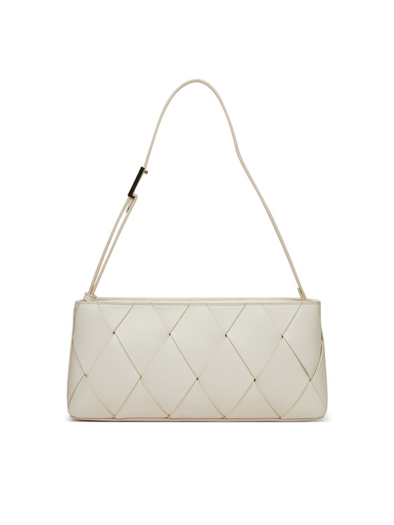 Calvin Klein Ročna torba Calvin Klein Ck Woven Elongated Shoulder Bag K60K612992 Bela