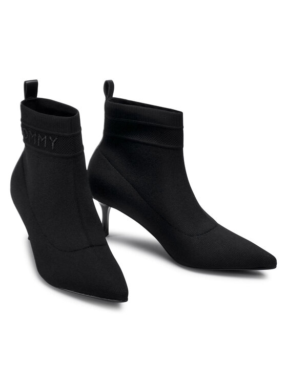 Tommy Hilfiger Botines Tommy Hilfiger Tommy Knit Kitten Heel Boot FW0FW04973 Negro