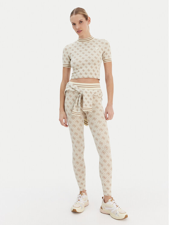 Guess Guess Majica V5BP07 K2000 Svetlo bež Slim Fit