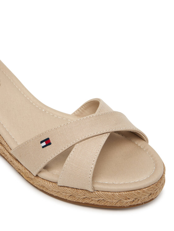 Tommy Hilfiger Espadrilles Tommy Hilfiger Mid Wedge Espad X Cross FW0FW09332 Bēšs