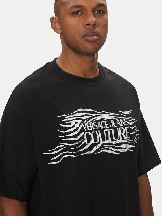Versace Jeans Couture Versace Jeans Couture Camiseta 78GAH6L1 Negro Regular Fit