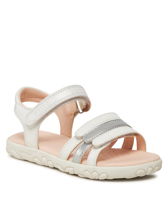 Geox Basutės Geox J Sandal Haiti Girl J458ZD 000NF C0459 S Balta