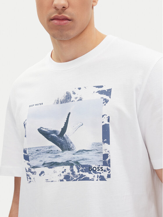 BOSS BOSS Футболка Te_Dunetrace 50539187 Білий Regular Fit