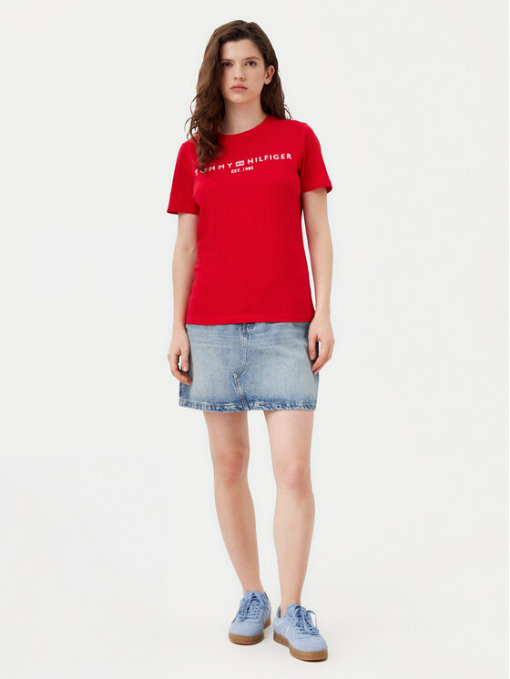 Tommy Hilfiger Tommy Hilfiger T-shirt WW0WW40276 Rosso Regular Fit