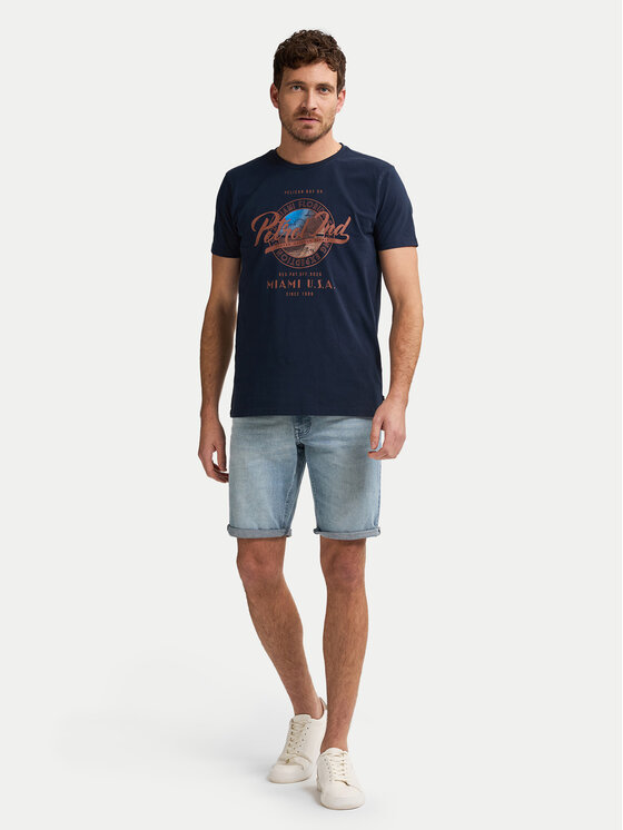 Petrol Industries Petrol Industries Camiseta M-1050-TSR602 Azul marino Regular Fit