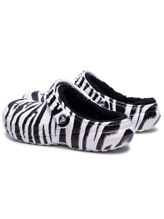 Crocs Klapki Crocs Classic Lined Animal Print Clg 206559 Biały
