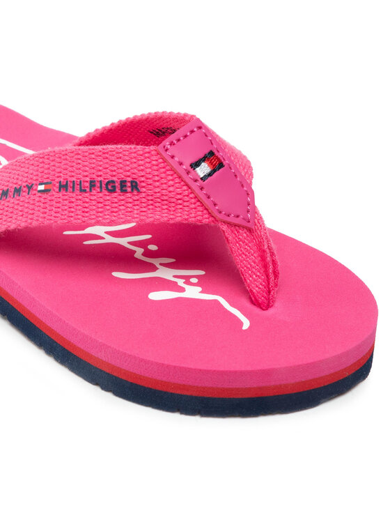 Tommy Hilfiger Σαγιονάρες Tommy Hilfiger Logo Print Flip Flop T3A8-32190-0058 M Ροζ