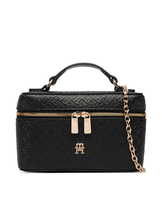 Tommy Hilfiger Geantă Tommy Hilfiger Th Icon Chain Vanity Bag Mono AW0AW19021 Negru