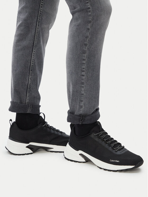 Calvin Klein Sneakersy Calvin Klein Hike Runner Laceup Knit HM0HM02151 Černá